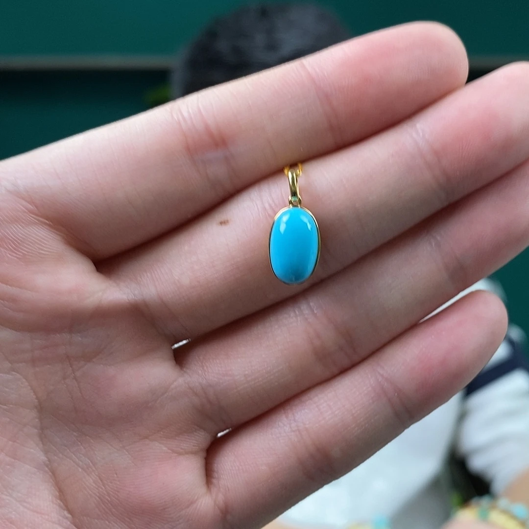 绿松石18K金镶嵌珠宝奇石