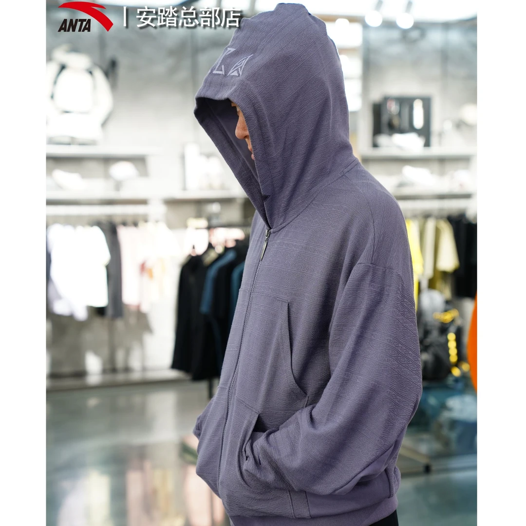 【安踏SV欧文】25新款限定搞定外套健身户外拉链提花卫衣欧美休闲风