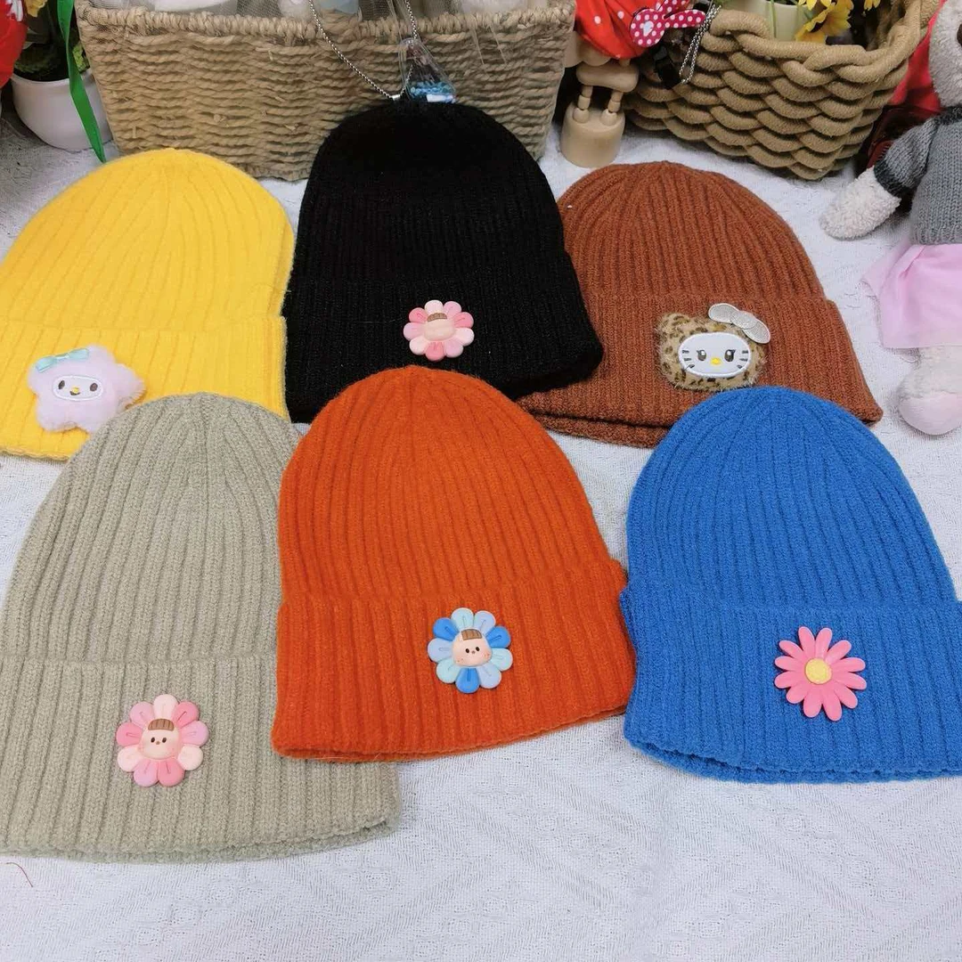 儿童针织额头带卡通立体玩偶帽子颜色随机发3-7岁476