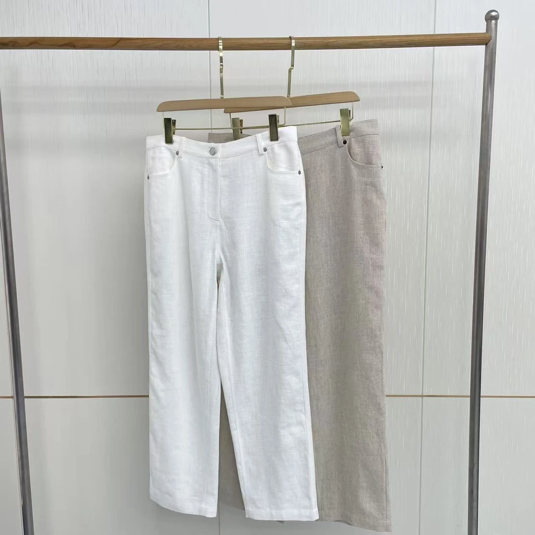 【钱老板专享】裤王系列！色织原麻休闲裤时尚百搭YK2501272