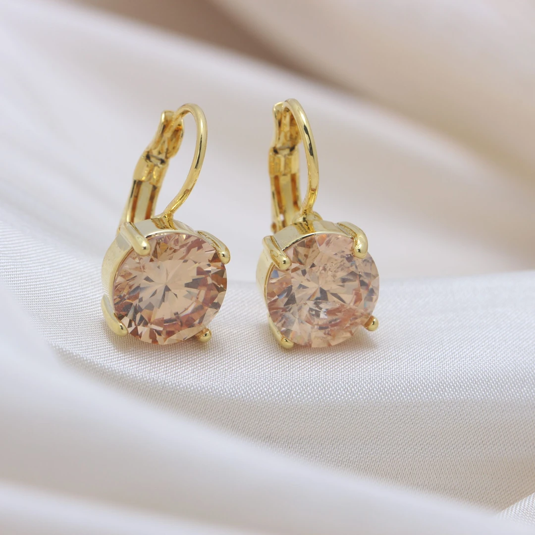 铜合金合成锆石耳饰 210原创设计时尚复古素款ins镶嵌