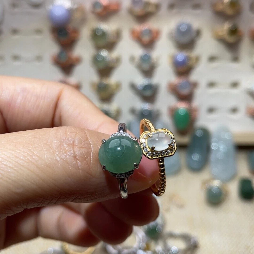 银S925镶嵌戒指翡翠