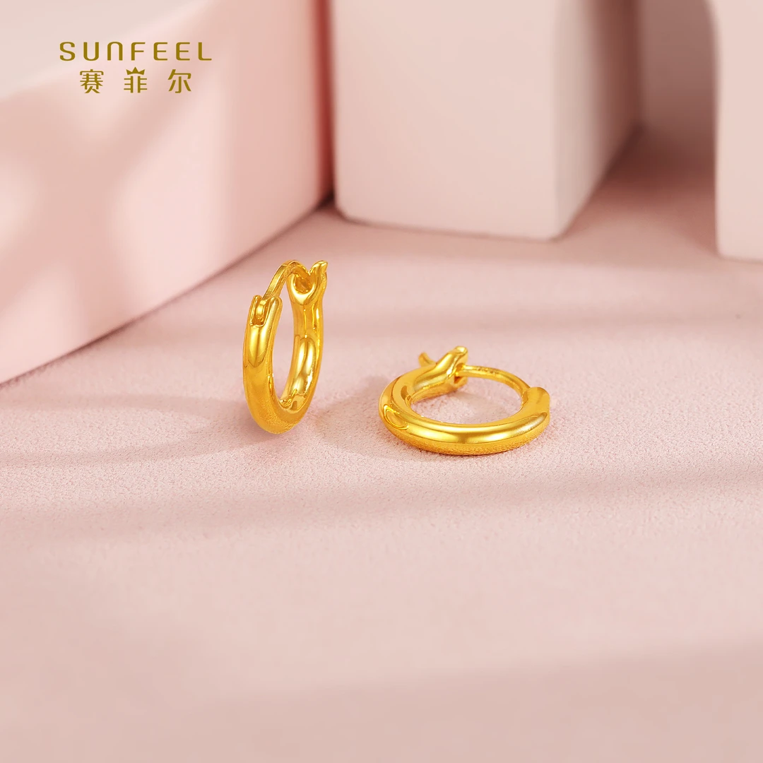 SUNFEEL/赛菲尔【三店】“双12狂欢购”足金5D光面耳扣5DE00835