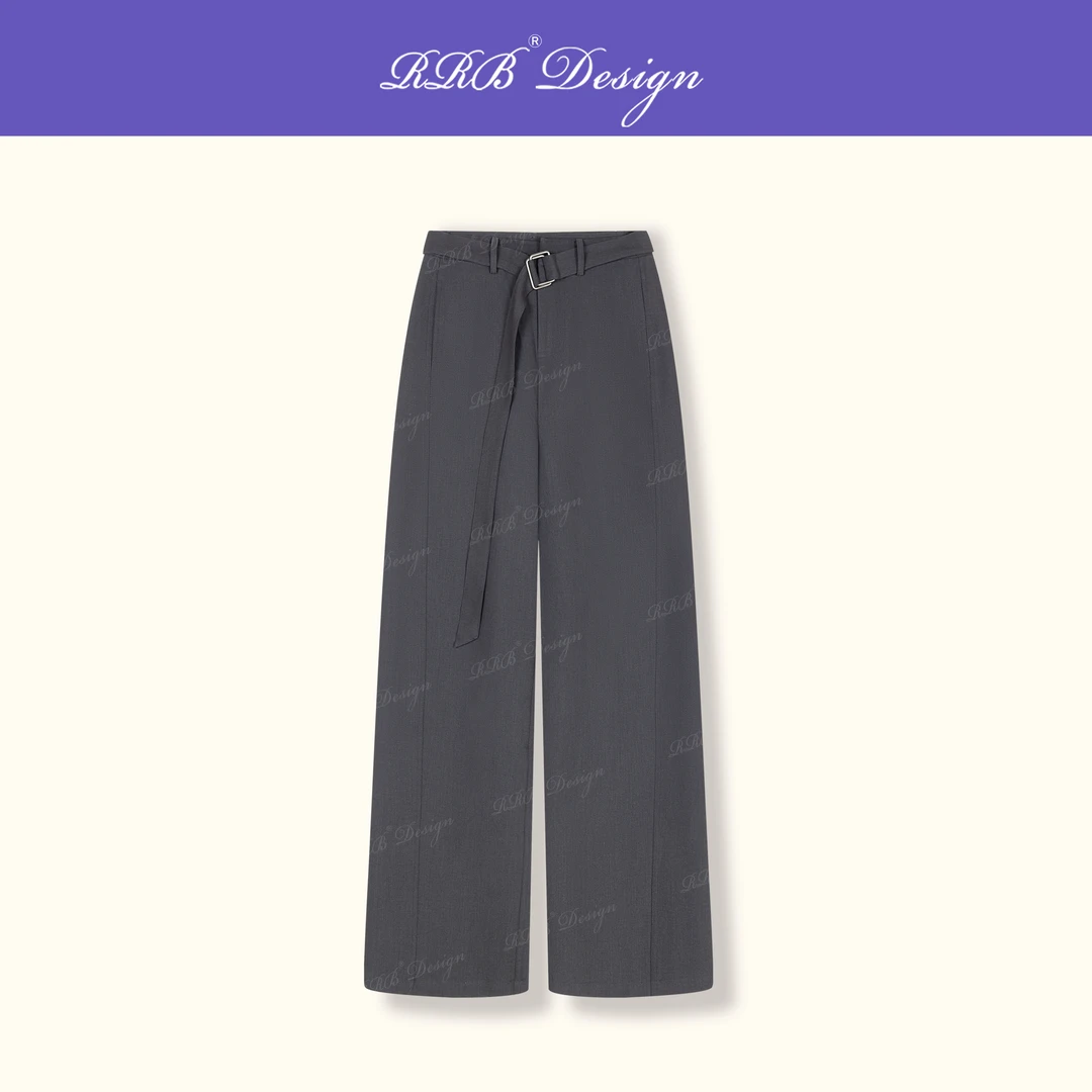 RRB Design 「城市行迹」铜氨醋酸人丝百搭宽松显瘦通勤纯色长裤