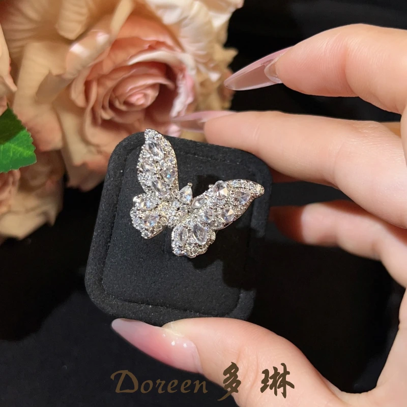 铜合金戒指 蝴蝶白色戒指CS506