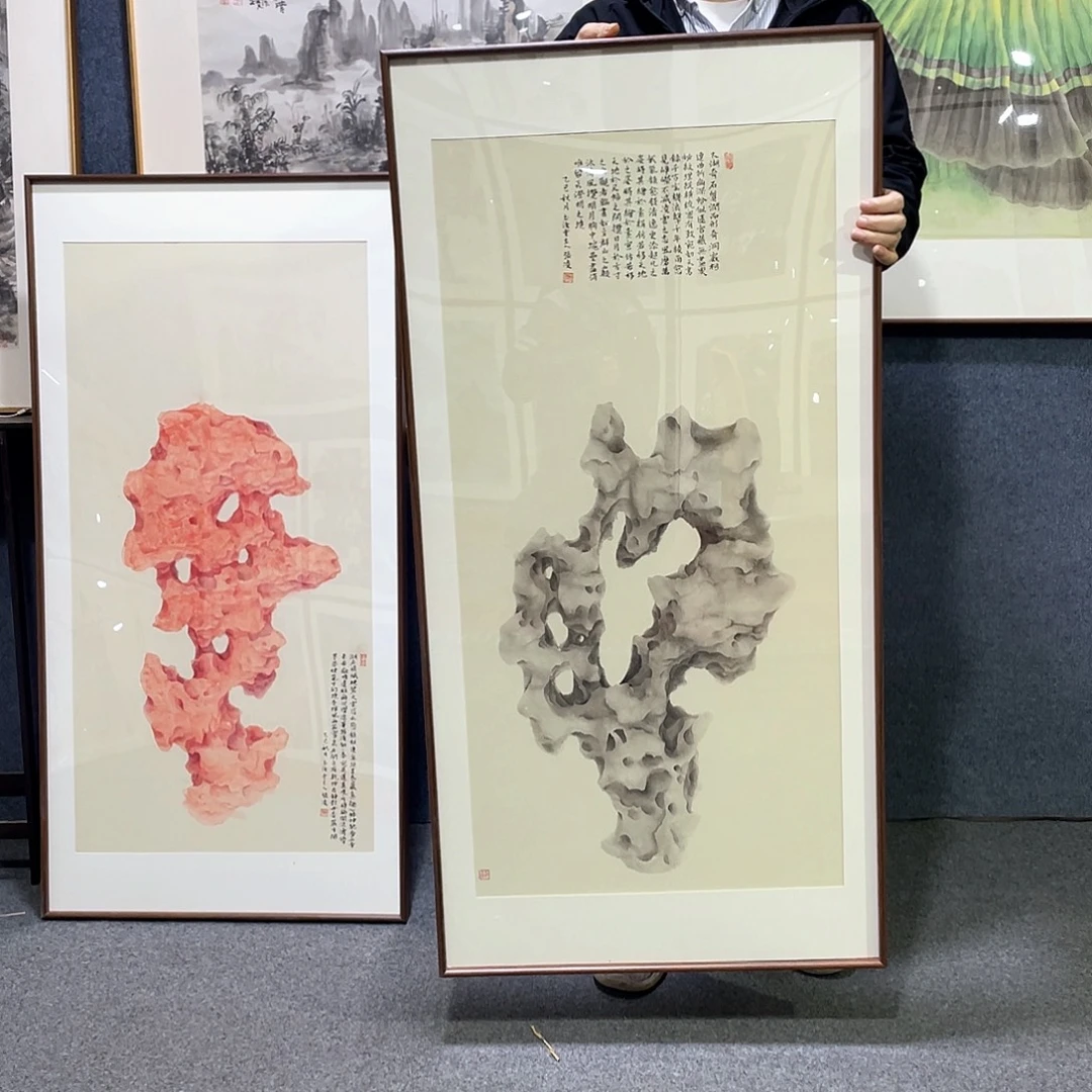 国画手绘画作品带框