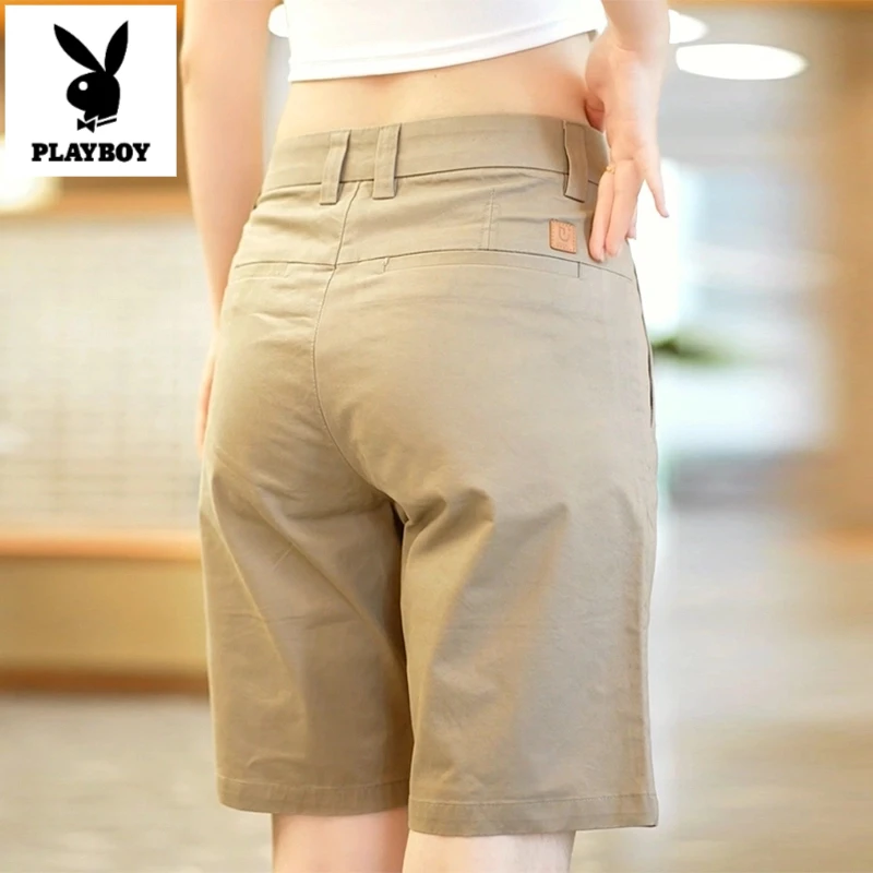花花公子高端休闲短裤裤男夏季薄款五分裤宽松直筒裤子男百搭男装
