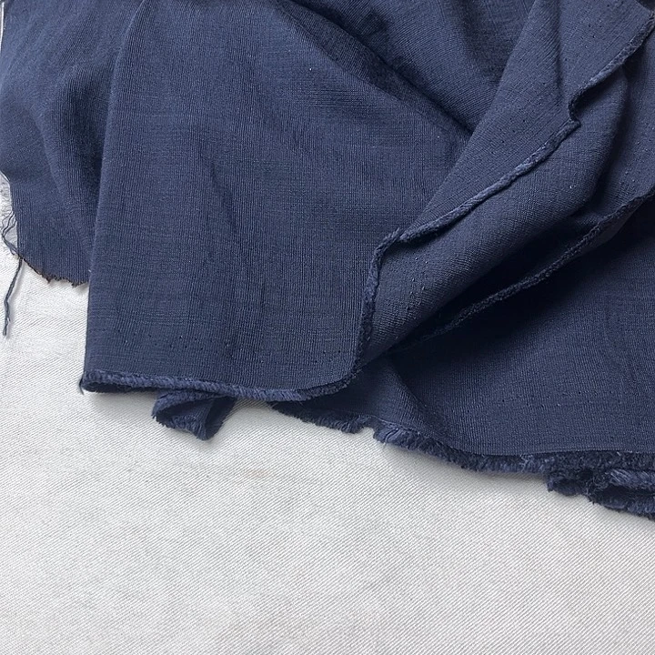 棉混纺藏青麻棉2米