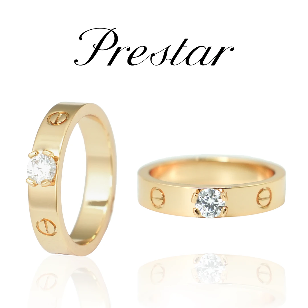 合金戒指 镀K金戒指情侣主石镶嵌气质百搭订婚小众百搭设计对戒