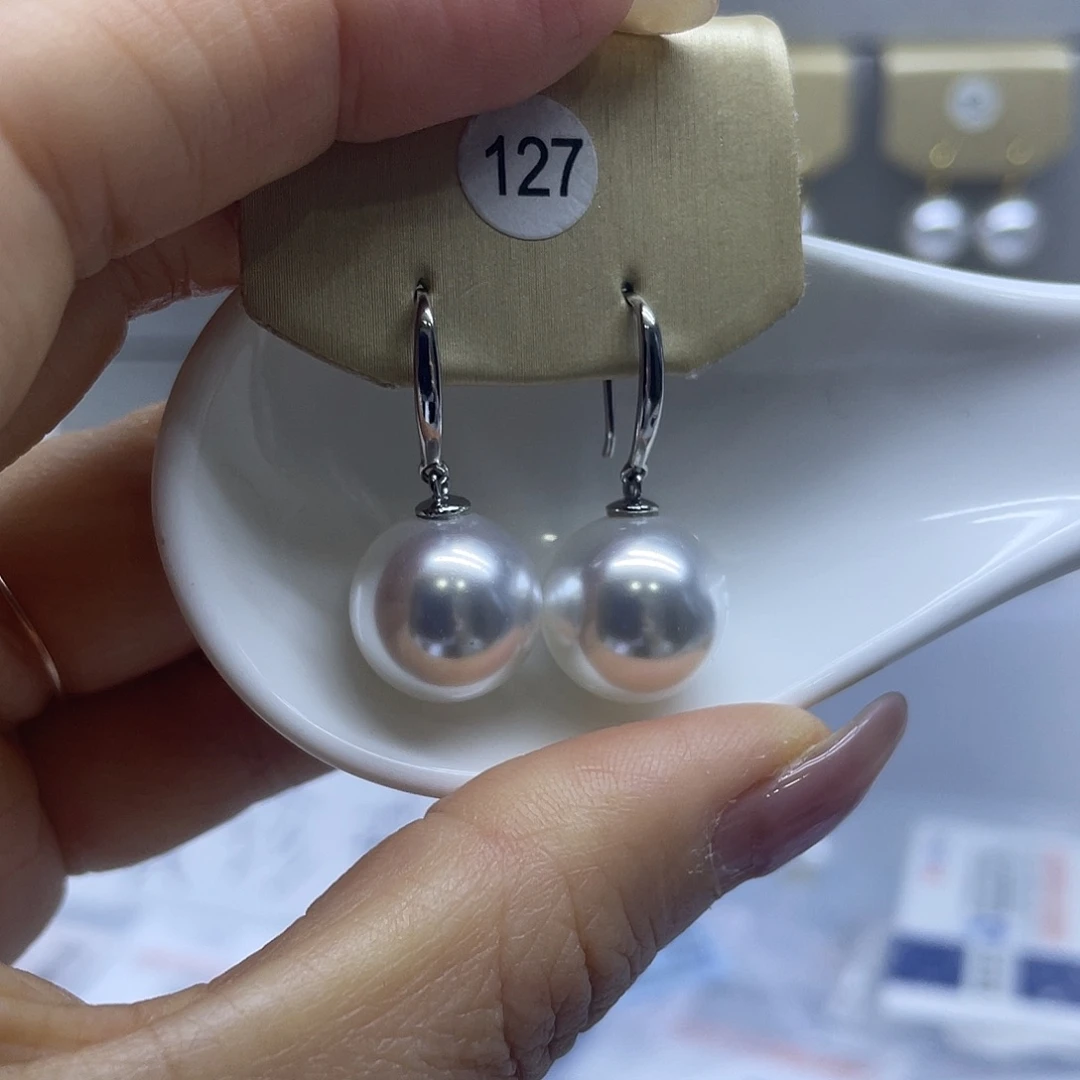 淡水珍珠耳饰银S925镶嵌
