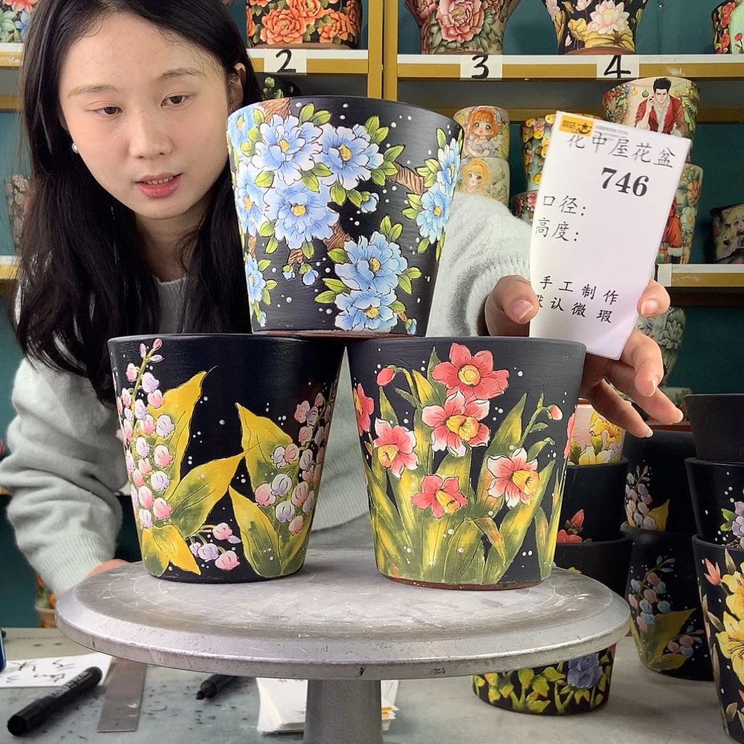 喜****陶景德镇手工花盆746