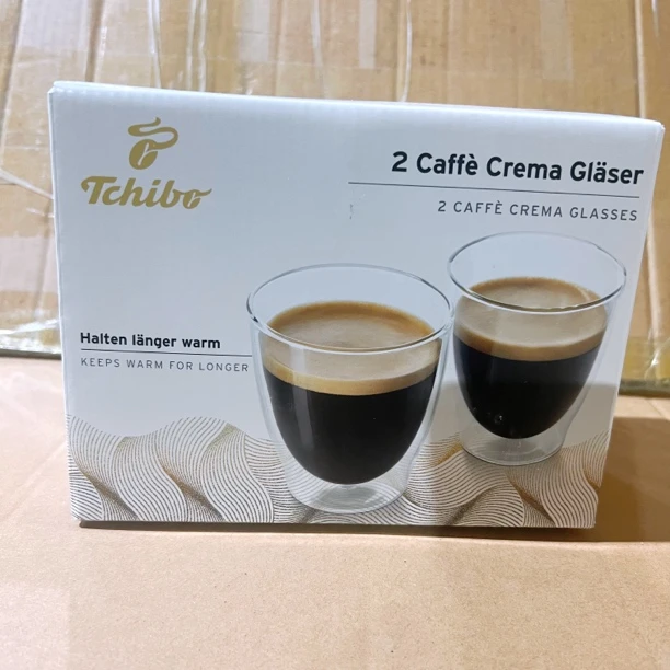 T家拿铁杯家用水杯大号咖啡杯玻璃2支（容量200ml）