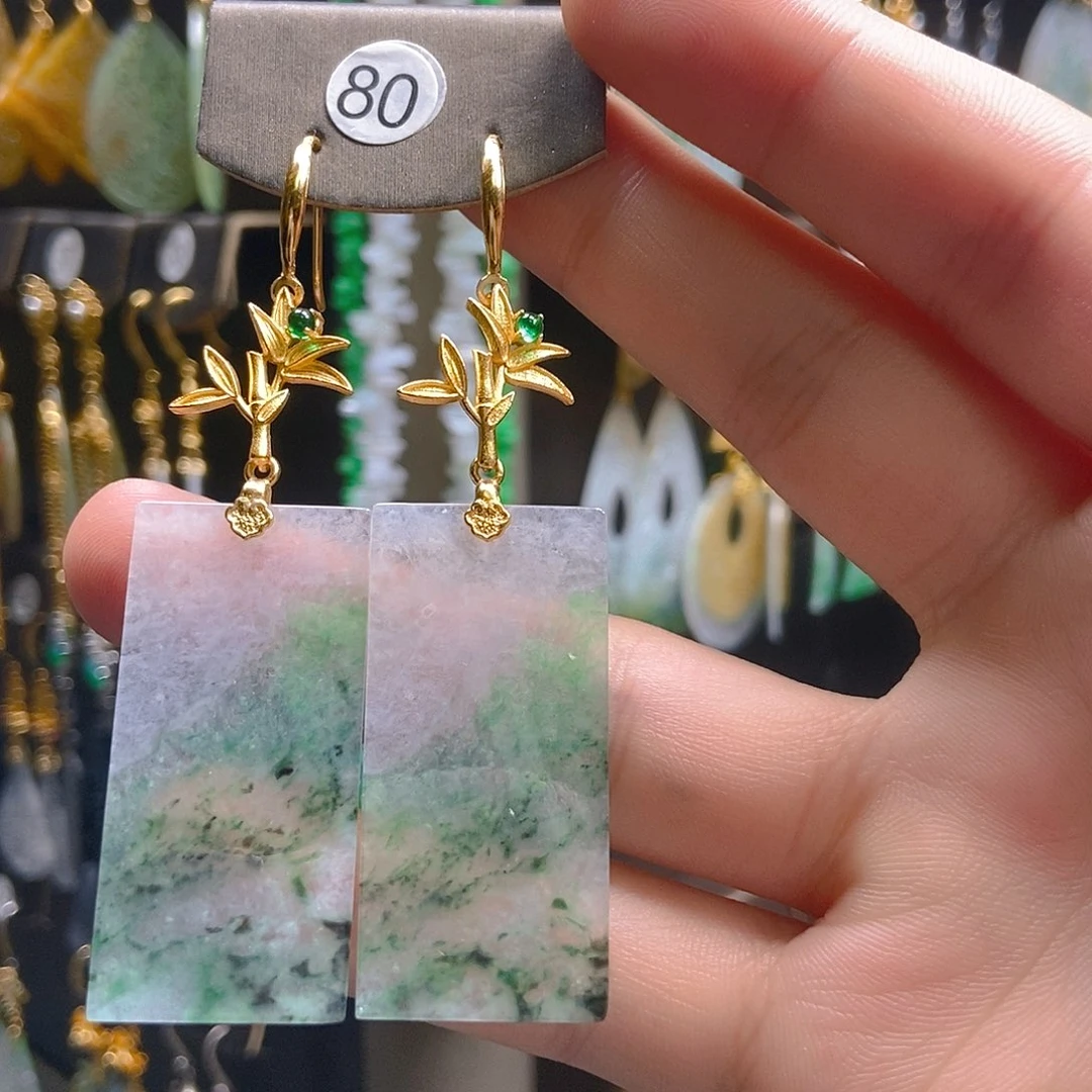 翡翠未镶嵌耳饰翡翠