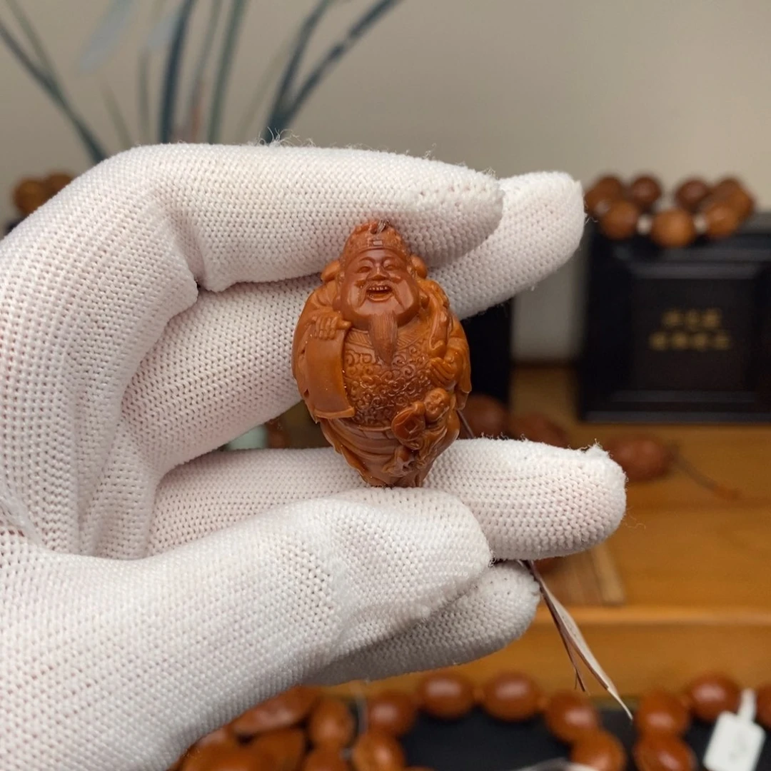 吊坠橄榄核许静健老师童子财神