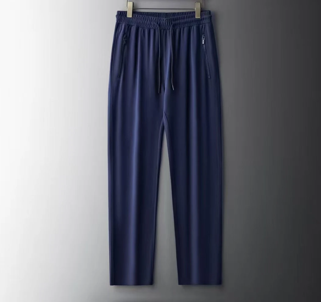 23029# 丝光珠地直筒长裤