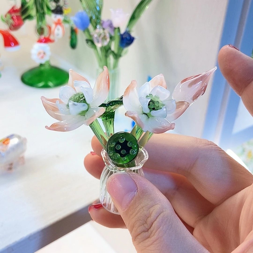 琉璃手工艺品荷花