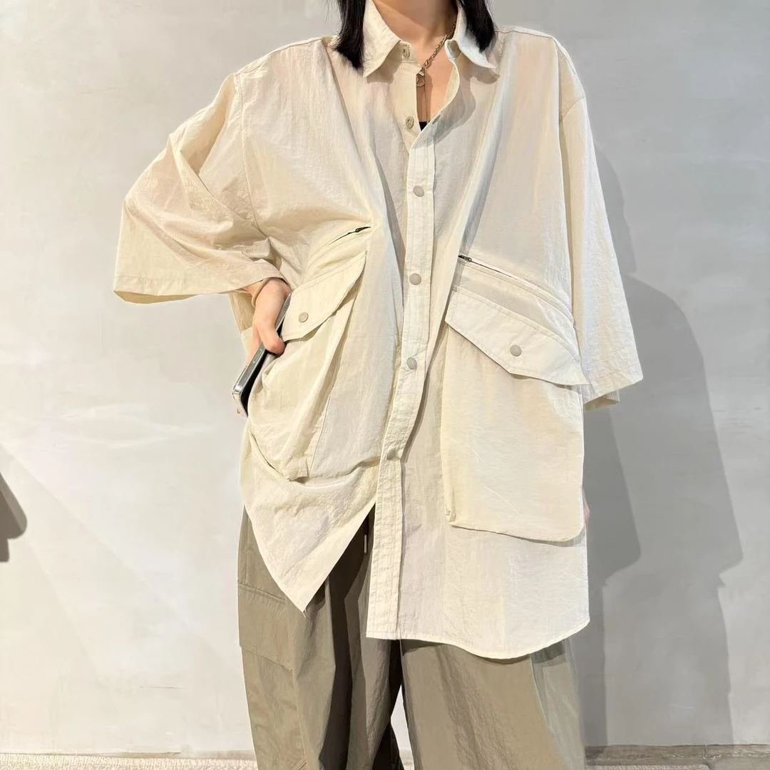 韩国夏季超薄工装上衣