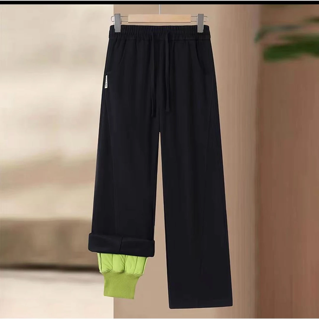 【100%新疆棉 双层带内胆】加厚弯刀裤休闲百搭显瘦高腰外穿棉裤女