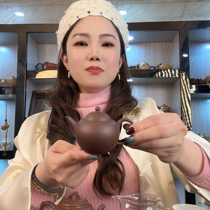 紫砂茶壶老紫泥水平容量110cc