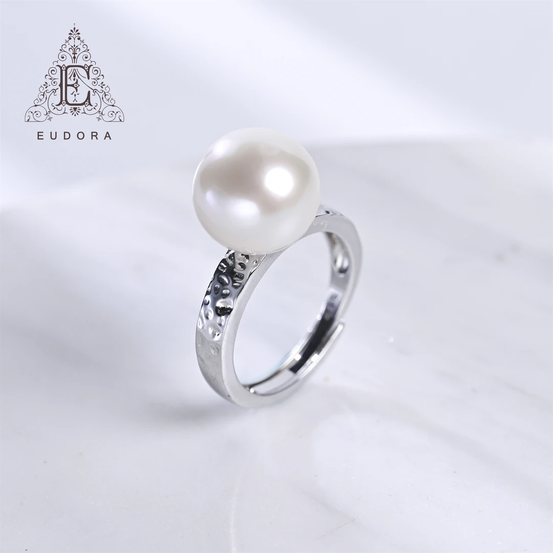 【尤朵拉珠宝甄选】天然淡水珍珠S925银12-13mm碎碎冰戒指简约经典