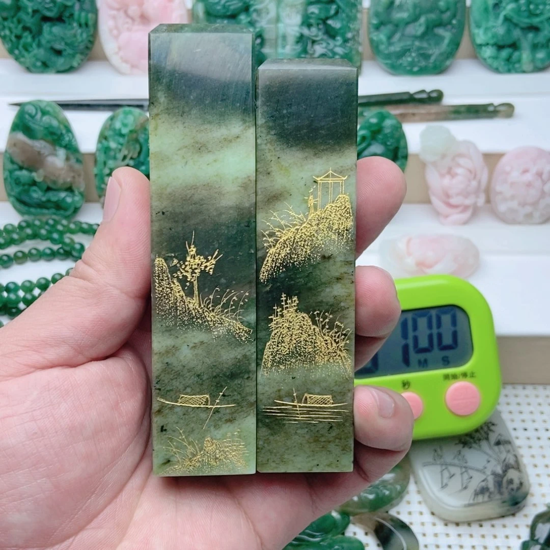 独山玉印章未镶嵌依**雨