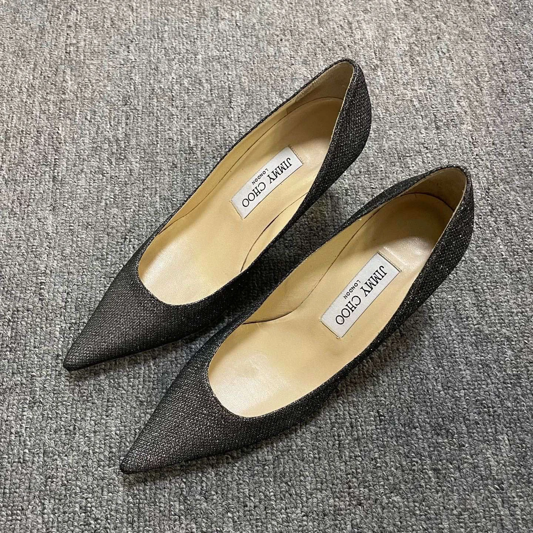 95新 JIMMY CHOO/吉米周 ROMY 时尚套穿细跟高跟鞋 36.5码/14312