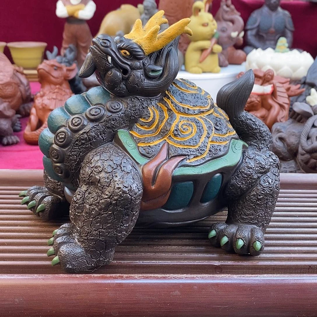 紫砂茶壶潇**兵宜兴紫砂龙龟