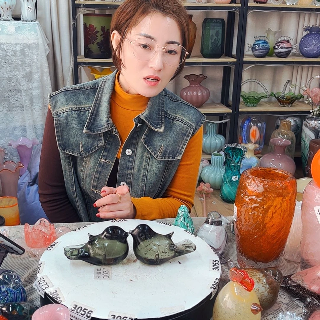 一对鸟家悦花瓶花器摆件