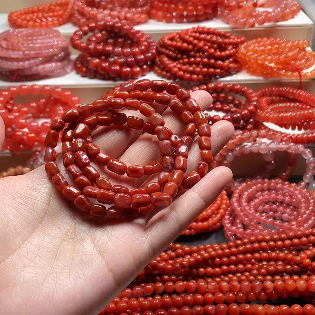 南红玛瑙未镶嵌手链6➕随型