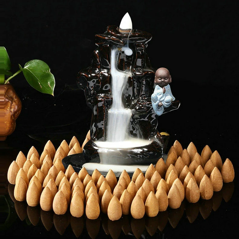 倒流檀香塔香 瀑布烟粒适合喝茶熏香家用室内持久留香茉莉花香薰