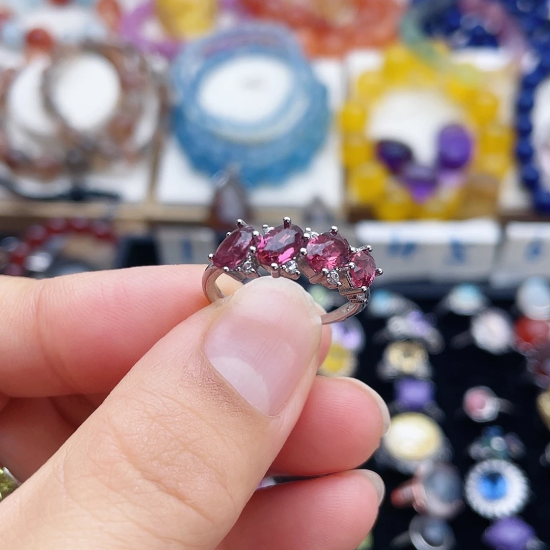 戒指烟晶银S925镶嵌