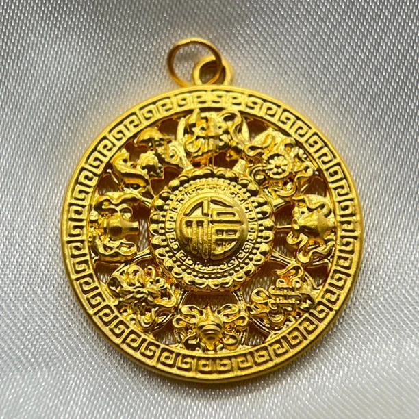 足金饰品/八宝罗盘（圆扣）/2.46/2B121213-2.46/h