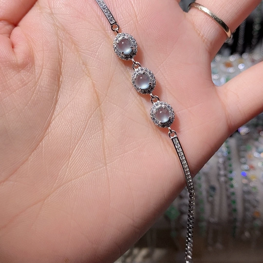 翡翠银S925镶嵌手链