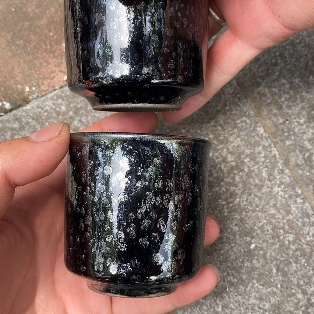 茶盏建盏小口油滴两个