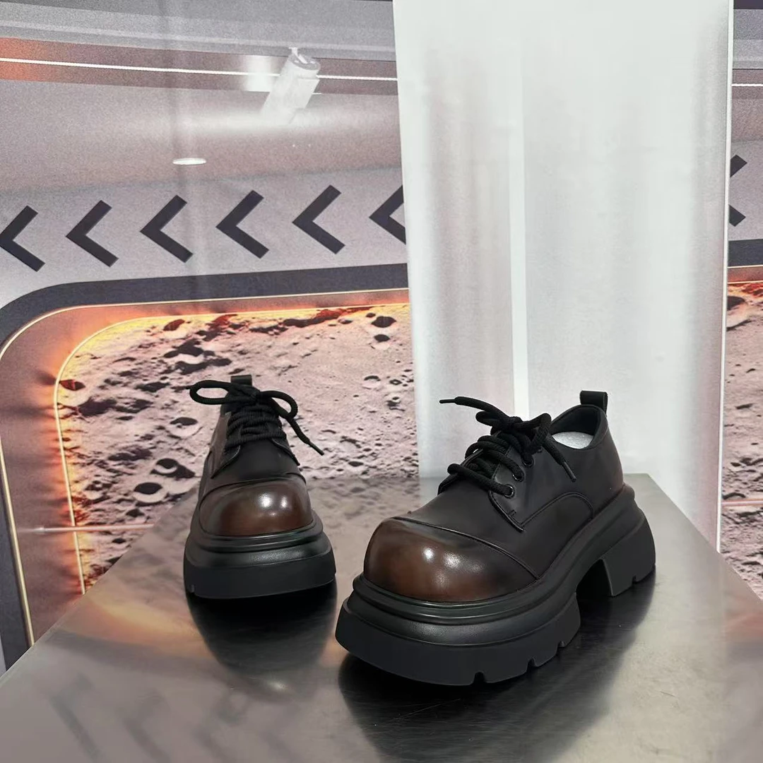 2106-1新款2025厚底乐福鞋学院风小皮鞋圆头百搭单鞋白色