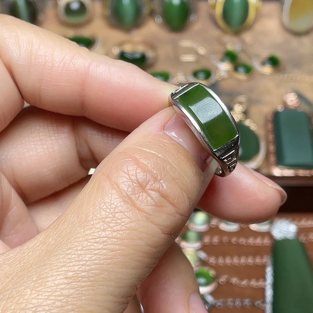 和田玉（碧玉）银S925镶嵌吊坠(赠链)