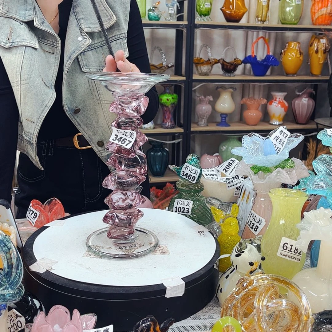 3467烛台 家悦琉璃工艺品不完美