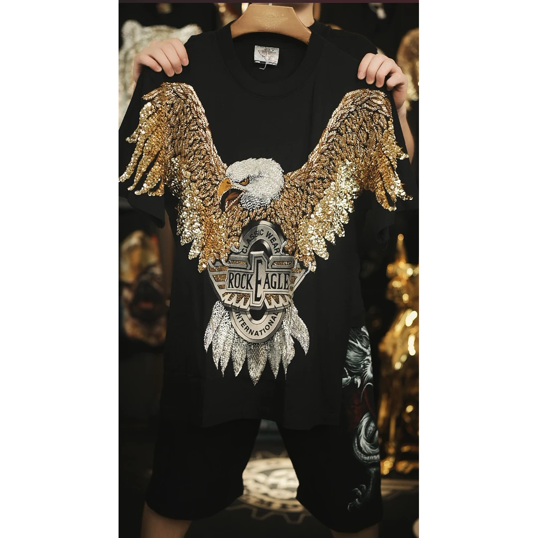 重工款 摇滚老鹰 轻奢潮流T恤