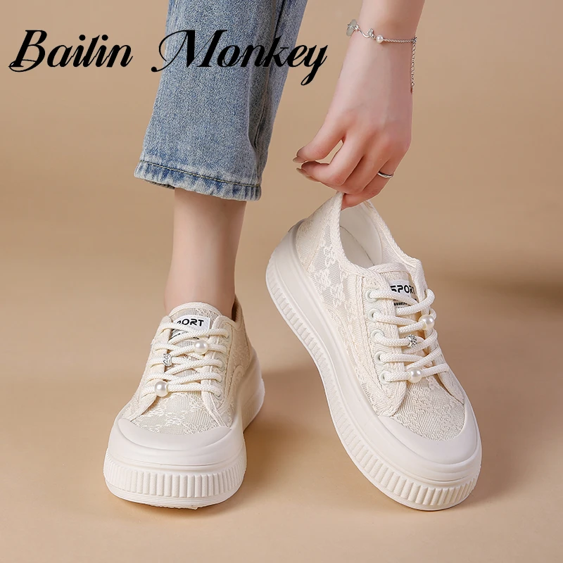 品牌透气夏季系带薄款单鞋帆布鞋厚底春夏鞋子百搭休闲软底面包鞋