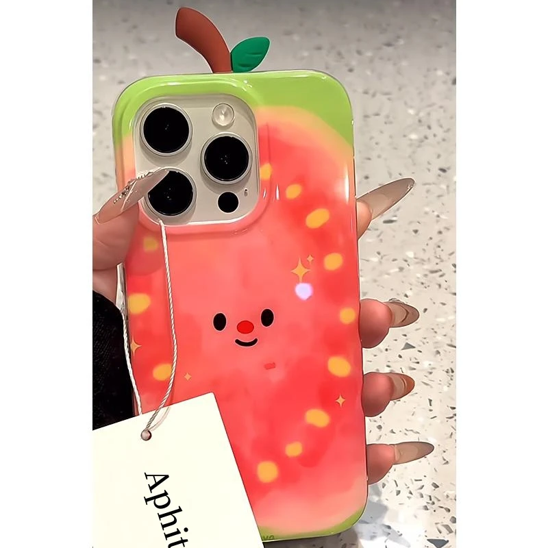 奥菲顿立体枝叶甜心芭乐适用iPhone16大孔手机壳华为vivo小米oppo