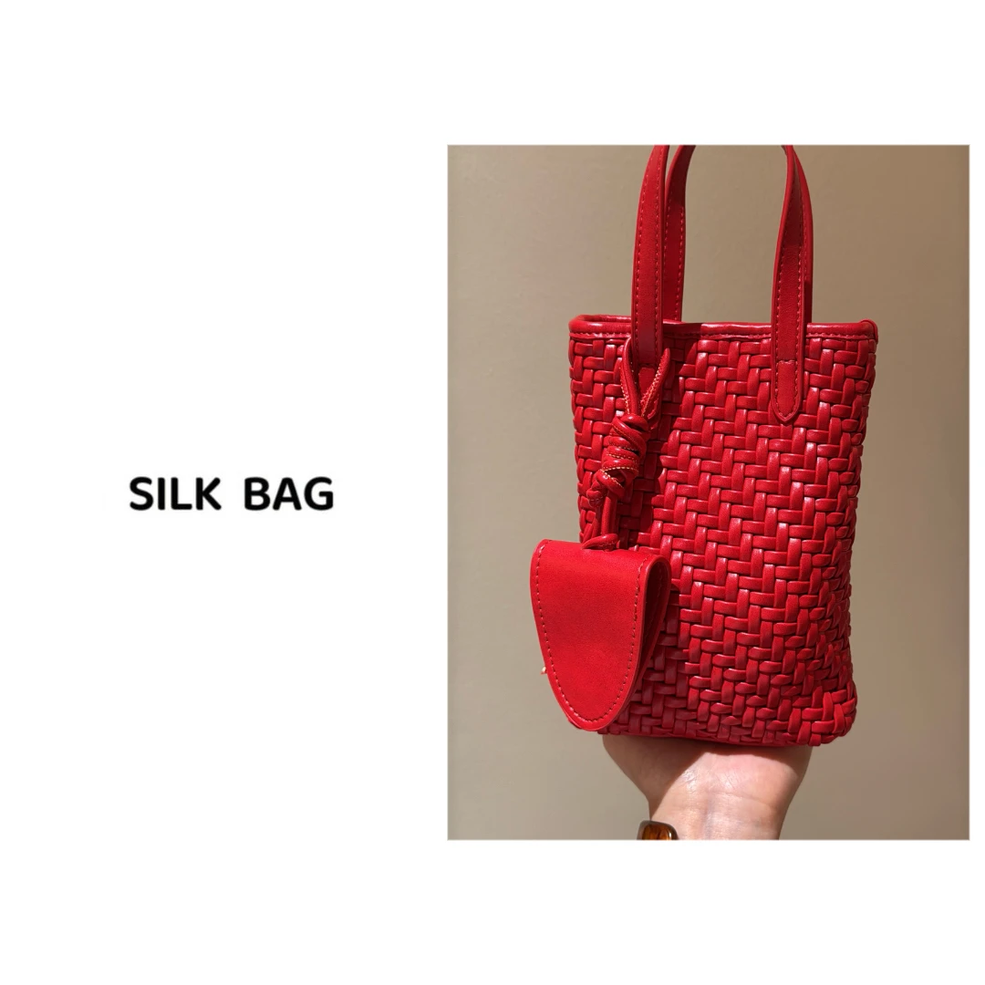 态度单品  匠人手编肌理手机包 手提单肩斜挎包