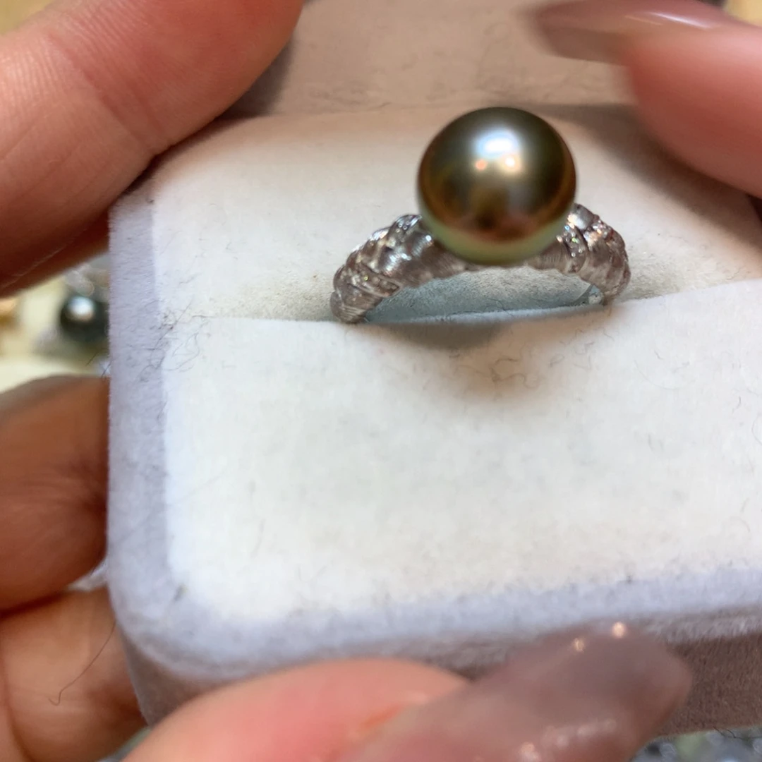 海水珍珠戒指银S925镶嵌