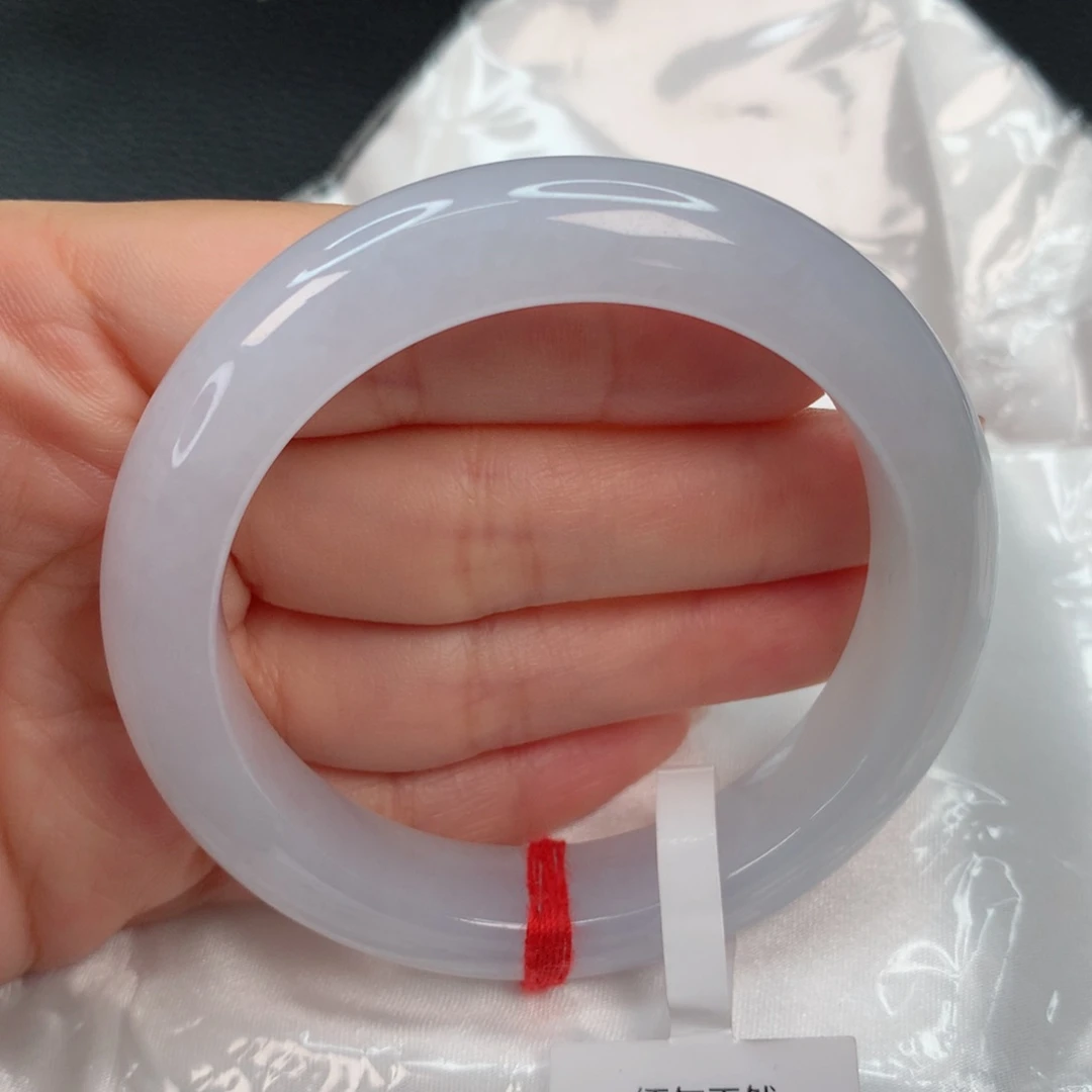 翡翠手镯未镶嵌53-54 粉白月光