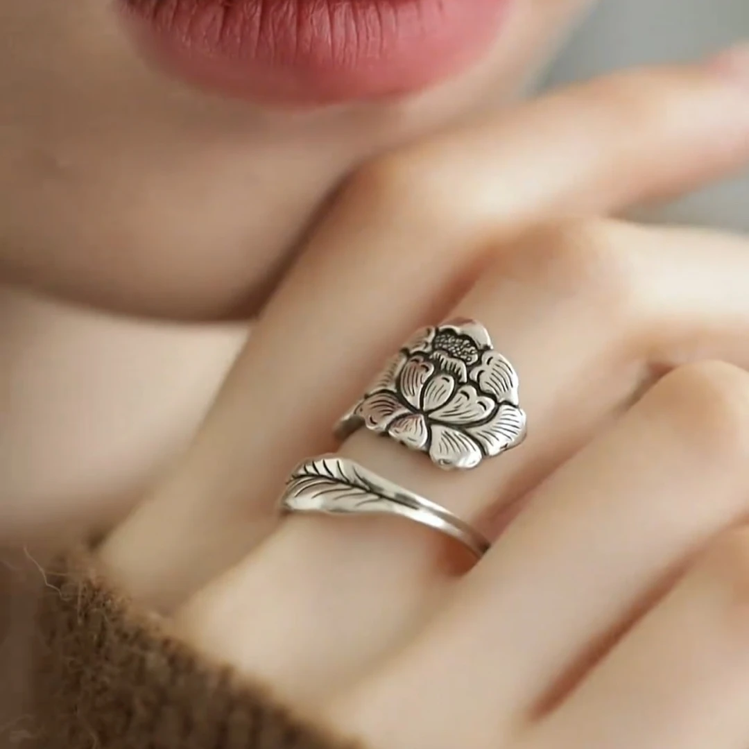 【国色牡丹戒指】升级款新中式高级气质女百搭男女指环