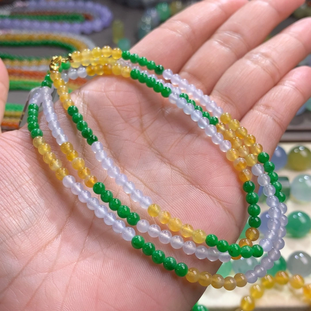 翡翠未镶嵌手链卡3.6 经典福禄寿锁骨链