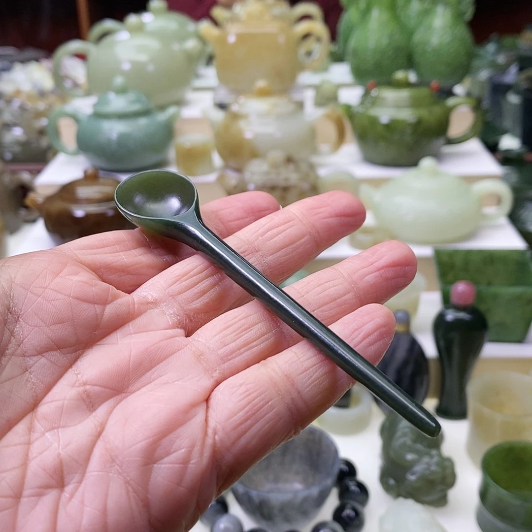 和田玉搅拌勺未镶嵌