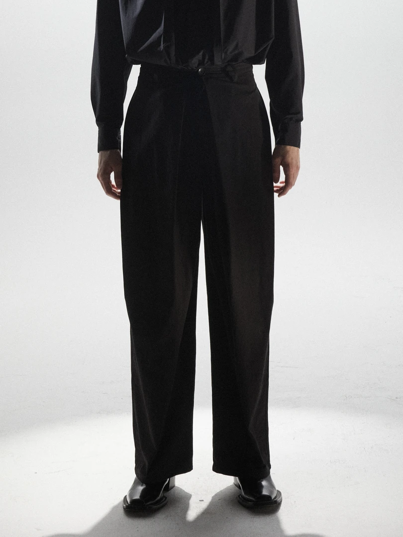 LUKEWARMPEOPLE 压褶工装裤