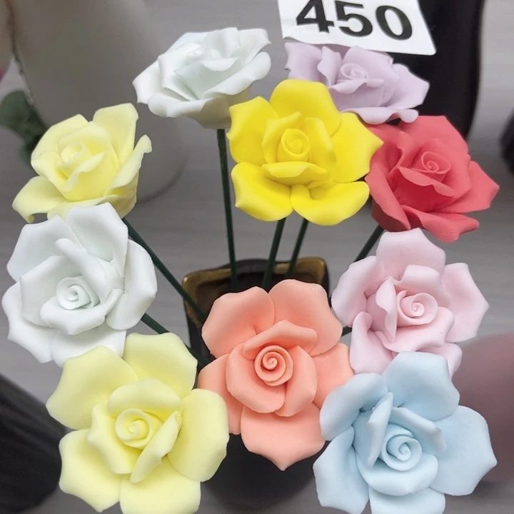 陶瓷手工制作陶瓷花10磨砂小玫瑰