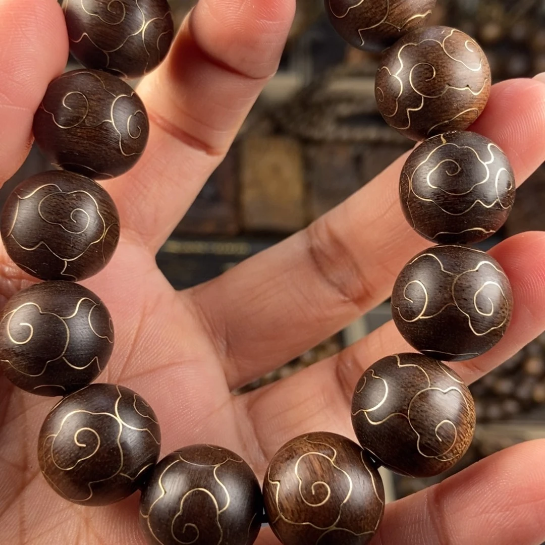 沉香手串观*越南芽庄白棋楠