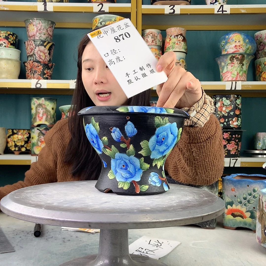 紫***兮陶景德镇手工花盆870